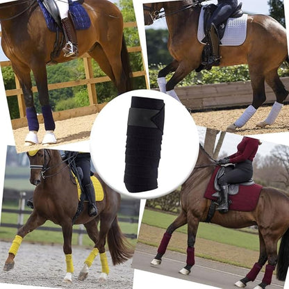 Horse Polo Leg Wraps Soft Fleece Wraps Equestrian Leg Bandage 4-Pack (Cob(8.2ft), Red)