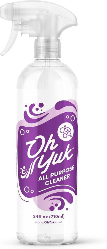Oh Yuk All Purpose Cleaner – Multi-Purpose Hard Surface Cleaner for Kitchen, Bathroom, Counters, Stainless Steel &amp; More - 100% Biodegradable, Vegan, Cruelty-Free (1, Spray Bottle)