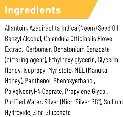 Absorbine Silver Honey Hot Spot &amp; Wound Care Spray Gel 8oz Bottle, Manuka Honey &amp; MicroSilver BG, Medicated for Dogs, Cats, Small Animals