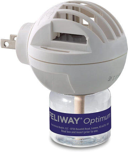 FELIWAY® Optimum 30 Day Cat Calming Plug In Pheromone Diffuser Starter Kit, 48ml - Helps Reduce Common Signs of Stress in Cats &amp; Kittens, Enhanced Calming