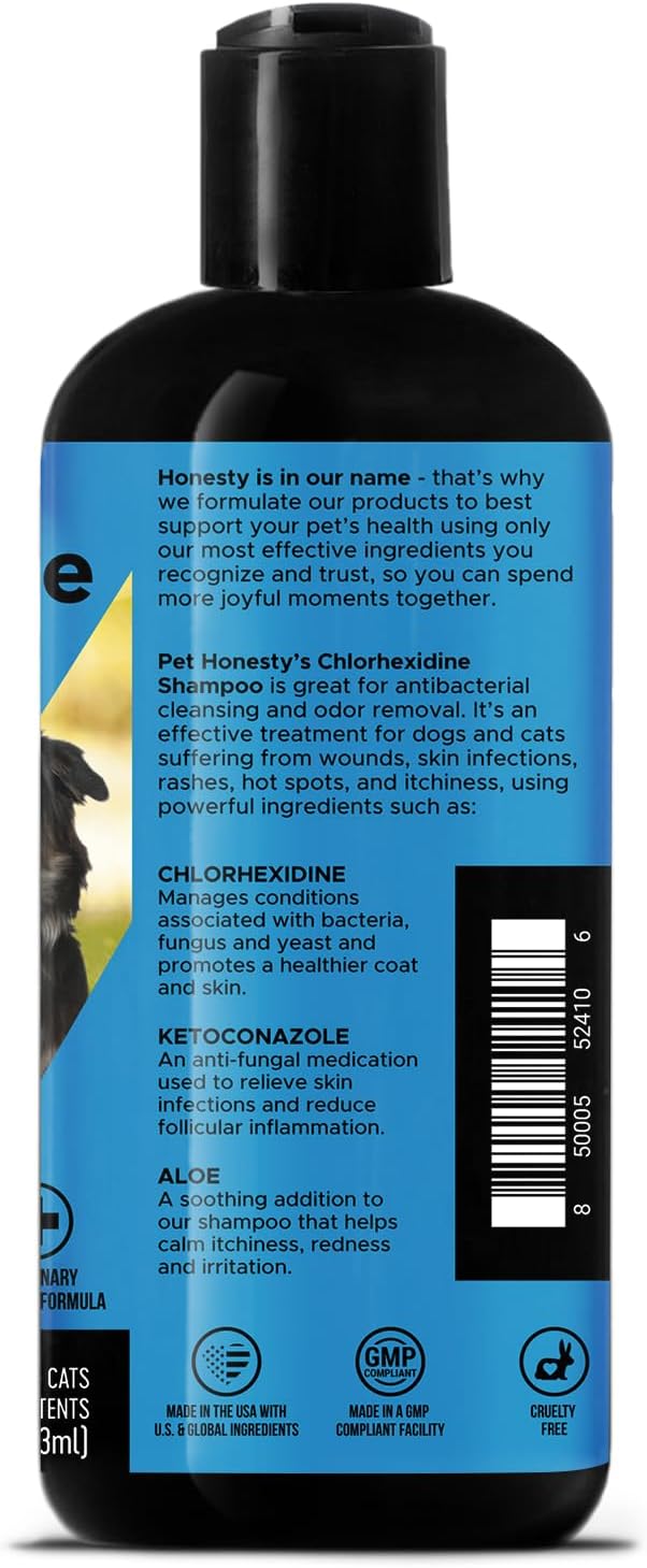 Chlorhexidine Cat &amp; Dog Seasonal Itch Relief Shampoo, for Allergies, Itching, Skin and Coat Supplement, Helps Shedding, Hot Spots, Deodorizing Dog Shampoo &amp; Grooming Supplies,16oz