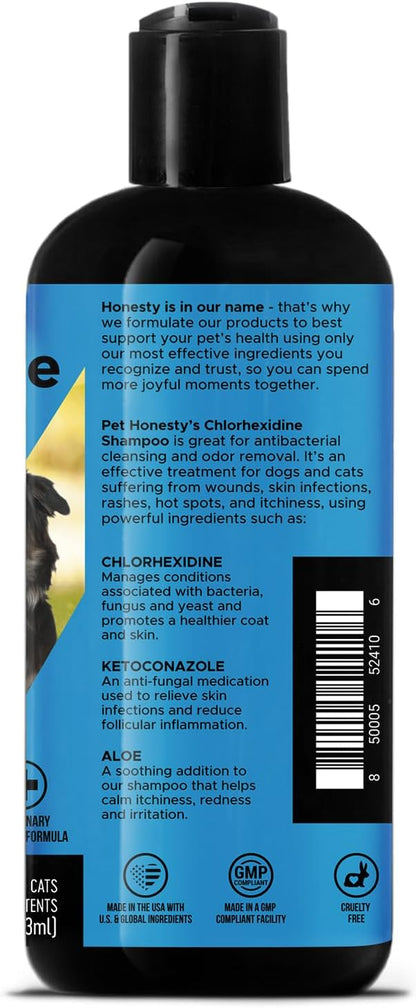 Chlorhexidine Cat &amp; Dog Seasonal Itch Relief Shampoo, for Allergies, Itching, Skin and Coat Supplement, Helps Shedding, Hot Spots, Deodorizing Dog Shampoo &amp; Grooming Supplies,16oz