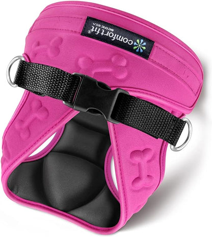 Comfort Fit Dog Harness No Pull No Escape Harness Adjustable Buckles Soft Padded Reflective Choke Step in Dog Vest with Easy Control Handle for Small Medium Large Dogs &amp; Puppies