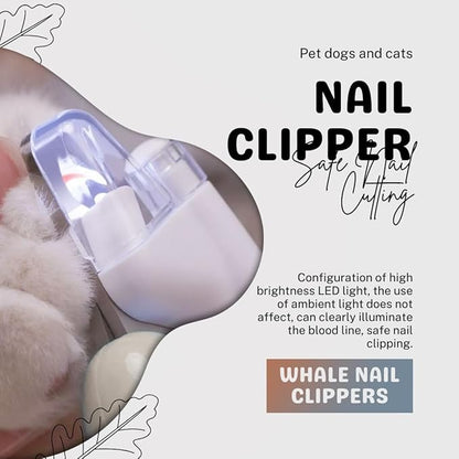Cat Nail Clippers, Whale Shape Precision Trimming Tool, Ergonomic Non-Slip Handle, Safety Guard, Compact &amp; Easy to Clean (Coffee)