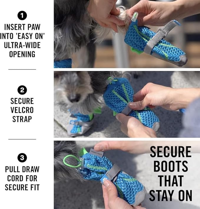 Canada Pooch Dog Boots for Hot Pavement - Dog Boots &amp; Paw Protectors with Anti Slip Rubber | Water Friendly, Breathable Dog Shoes for Hot Days, Great for Dogs Grey - Size 4