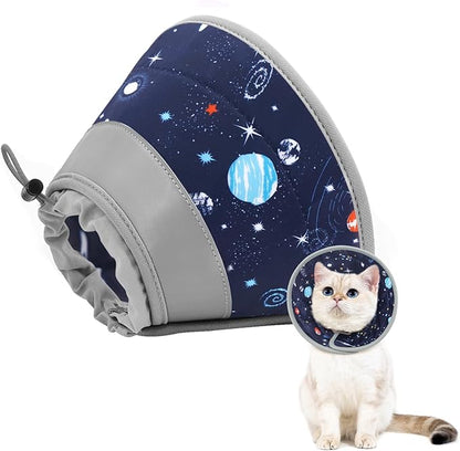 Cat Cone Collar Soft to Stop Licking, Adjustable, Foldable Lightweight Kitten Cones After Surgery Recovery for Cats &amp; Kittens, Cat Cone Alternative (Grey, M)