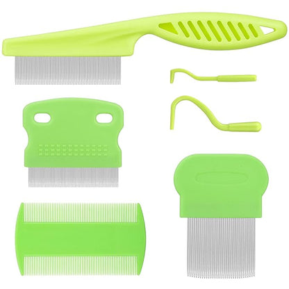 Cat &amp; Dog Grooming Set - Fine Tooth Comb For Grooming And Removing Dandruff Flakes Remove Float Hair Tear Marks (green)