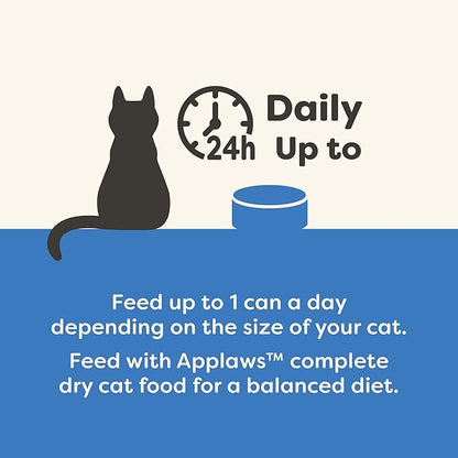 Applaws Natural Wet Cat Food in Broth, Limited Ingredient Canned Wet Cat Food, No Additives, Made with Natural Ingredients, Tuna Fillet &amp; Crab in Broth (24 x 5.5oz Cans)