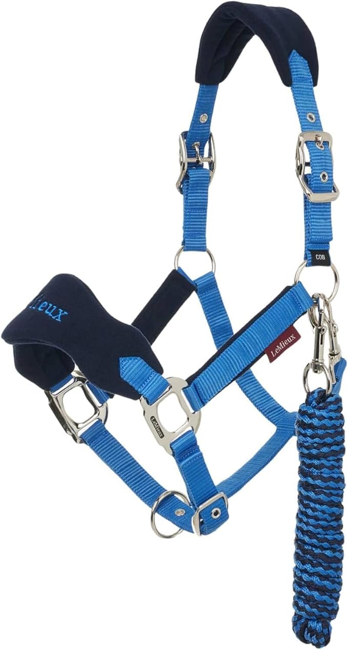 LeMieux Vogue Fleece Headcollar - Halter &amp; Leadrope - Extra Padding, Adjustable at Curb and Poll Strap