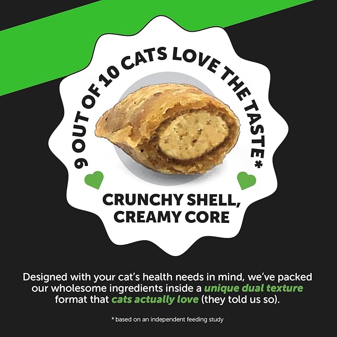 Cat Probiotics Gut + Immune Health Crunchy &amp; Creamy Chews - Digestive Health, Supports Gut Health, Immunity, Healthy Digestion + Cat Constipation Relief - Chicken 30-Day Supply