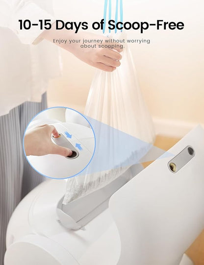 Self Cleaning Cat Litter Box, Ultra-Safe Protection Automatic Cat Litter Box, APP Control/Lower Entry/Large Capacity with 3 Rolls Liners &amp; Mat LELOPETS