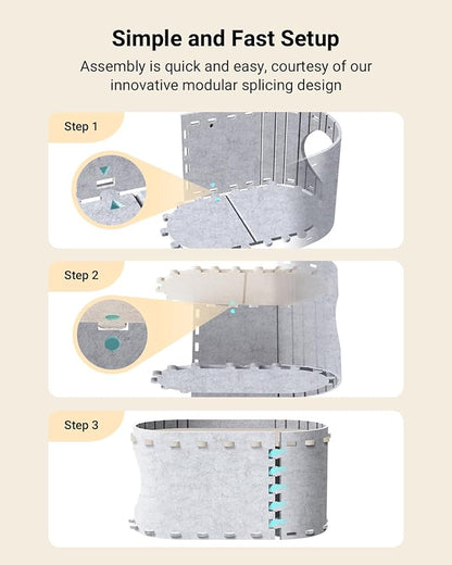 DownyPaws Cat House for Indoor Cats, Cat Bed Cave for Multiple &amp; Large Cats Up to 22 Lbs, Scratch Resistant Peekaboo Cat Caves, Foldable Tunnel Enclosed Bed, PeekaPurr, Marble