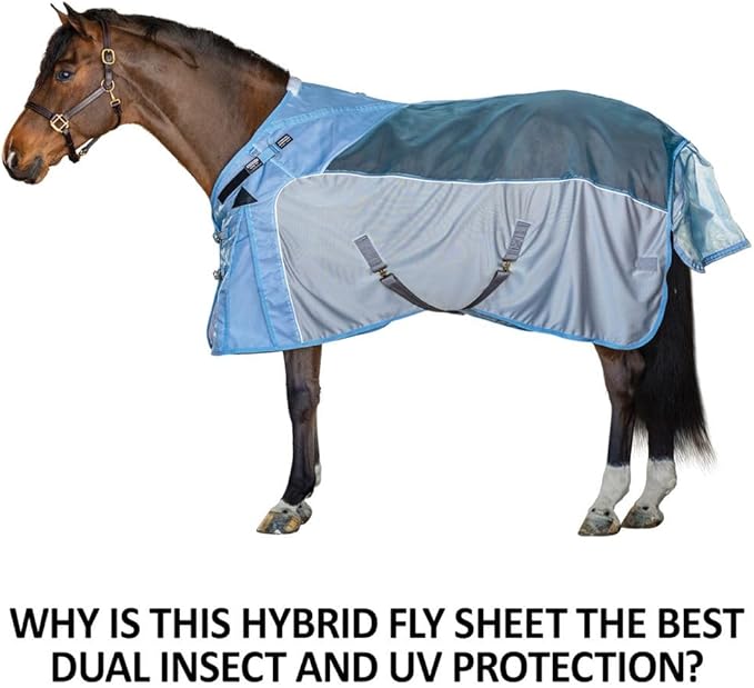 Schneiders Adjusta-Fit Mosquito Mesh Hybrid II Horse Fly Sheets | Ultimate Insect &amp; UV Protection for Equine Comfort
