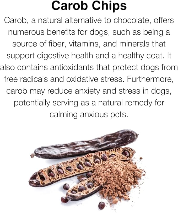 Peanut Butter &amp; Carob Chips Dog Treats – Healthy, Crunchy, Vegan Biscuits with Whole &amp; Real Ingredients – All Natural &amp; USA‐Baked, (7 Ounce, Pack of 3)