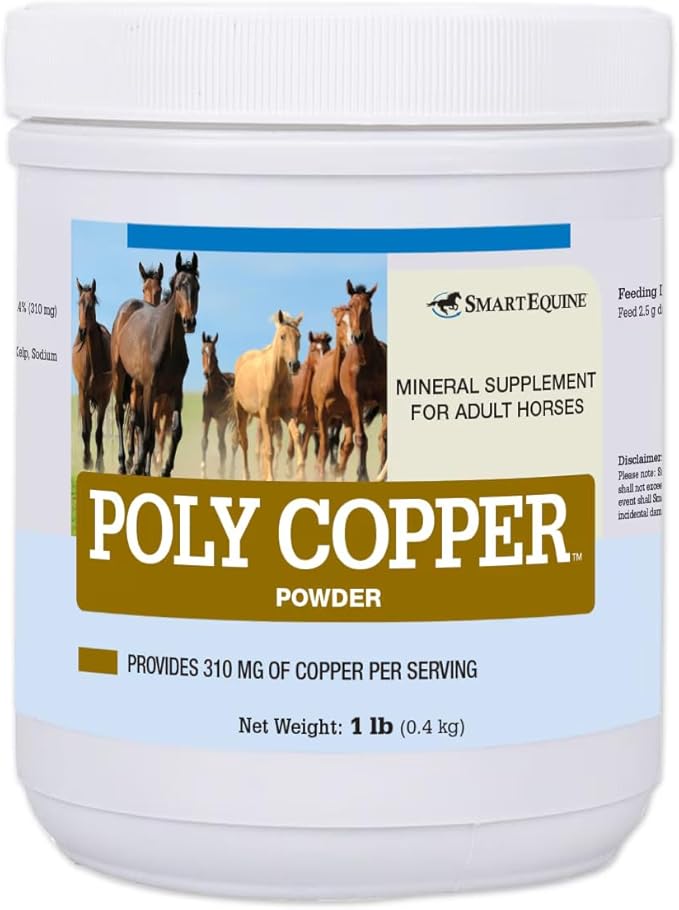 Uckele by SmartEquine Poly Copper | Equine Horse Coat Supplements for Skin | Vitamins &amp; Minerals Supplements for Horses Bones and Metabolism | 1 lb Jar