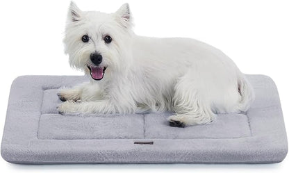 Made4Pets Dog Crate Pad Bed for Small Dogs, Washable &amp; Reversible, Anti-Slip Kennel Mat for Cozy Sleeping, Soft Fluffy Dog Bed for Indoor &amp; Outdoor Use, 24"x18", Gray
