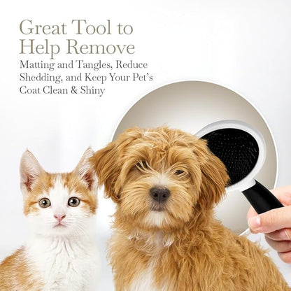 Fuller Brush Slicker Pet Brush - Angled Fine Steel Wires - Ergonomically Designed Rubberized Handle For Comfort &amp; Control - Remove Shedding &amp; Matted Hair - Tool For Grooming Dogs &amp; Cat