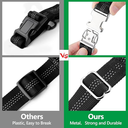 Plutus Pet Dog Seat Belt for Car Headrest, Reflective and Adjustable Restraint with Elastic Bungee for Safety, Vehicle Seatbelt Harness for Small Medium Large Dogs and Cats, Chocolate