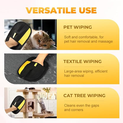 Electrostatic Gloves Pet Hair Removal Glove for Cats &amp; Dogs, 2025 New Pet Hair Remover Glove for Couch, Furniture, Carpet, Curtain, Washable Reusable Animal Fur Removal Tool (2PCS)
