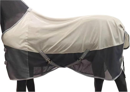 BARN &amp; STABLE Breathable and UV Protective Horse Fly Sheets Tear-Resistant Mesh Fly Sheets for Horse Comfy Equine Summer Sheets with Removable Web Leg Straps