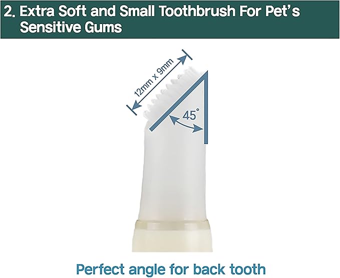 Cat Toothbrush &amp; Toothpaste Kit – Flavor-Free Dental Gel for Cats – Finger Brush &amp; Handle for Daily Oral Care – Plaque &amp; Tartar Cleaning for Kittens and Adult Cats (1 Pack, 3 Count)