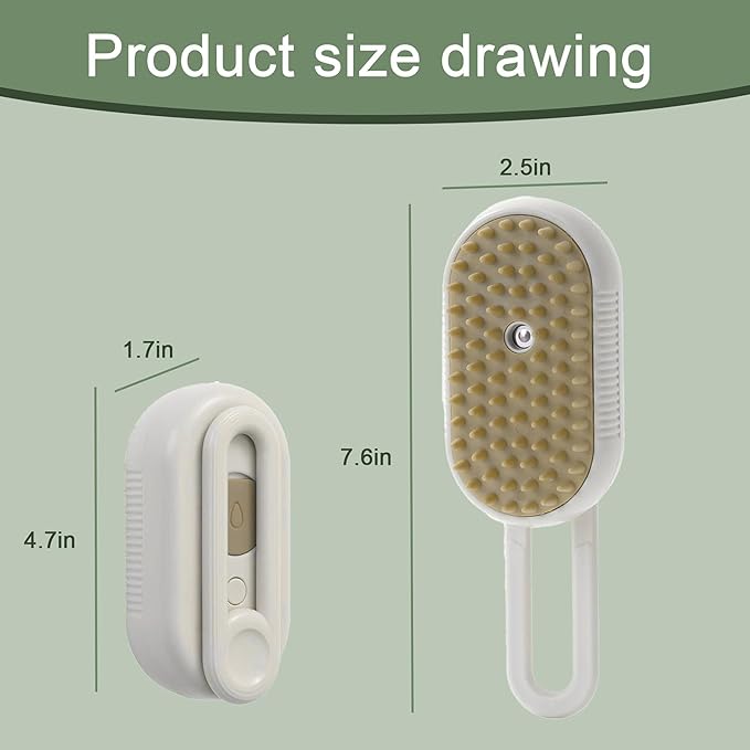 Cat Steam Brush for Shedding, 4 in 1 Rechargeable Pet Steam Brush for Dogs and Cats, Anti-Static, Massage, Cleaning, Shedding &amp; Combing All In One! (White)
