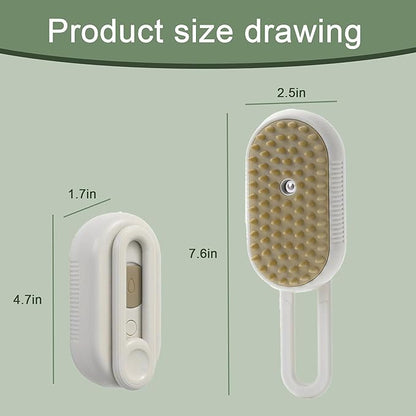Cat Steam Brush for Shedding, 4 in 1 Rechargeable Pet Steam Brush for Dogs and Cats, Anti-Static, Massage, Cleaning, Shedding &amp; Combing All In One! (White)