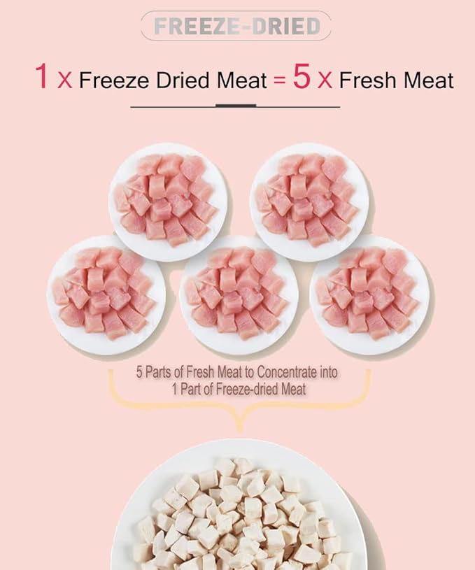 Freeze Dried Chicken Cat &amp; Dog Treats –8OZ Chicken Meat - High Protein, Bite-Sized, Training Treats Snacks (Chicken)