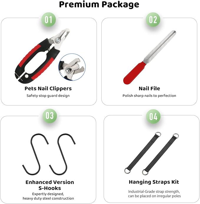 Guzekier Pet Hammock Harness for Cats &amp; Dogs, Sling for Grooming, Restraint Bag with Nail Clippers/Trimmer, Comb, Ear/Eye Care