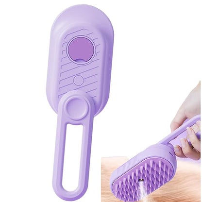 Pet Grooming Brushm,Cat Brush,3 In1 Spray Cat BrushSelf-Cleaning Wet Dog Comb with USB Rechargeable &amp; Water Tank,Suitable for Dogs,Cats to Reduces Flying Hair,Remove Tangled &amp; Loose Hair (Purple)