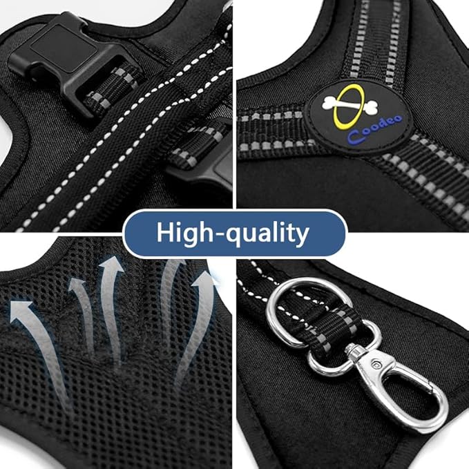 Coodeo Dog Lift Harness, Support &amp; Recovery Sling, Pet Rehabilitation Lifts Vest Adjustable Breathable Straps for Old, Disabled, Joint Injuries, Arthritis, Paralysis Dogs Walk (Black,M)