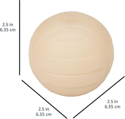 Amazon Basics Dog Toys, Interactive Glow Rubber Balls, (Pack of 3), 2.5 inch, Beige