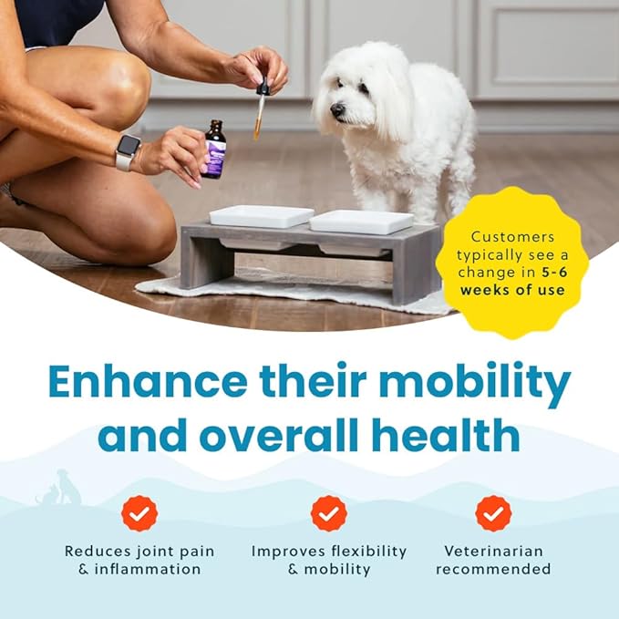 Liquid Glucosamine for Small Dogs, 260mg Glucosamine Liquid for Dogs Joint Supplement for Mobility &amp; Comfort, Easy-to-Use Liquid MSM &amp; Chondroitin, 2 oz