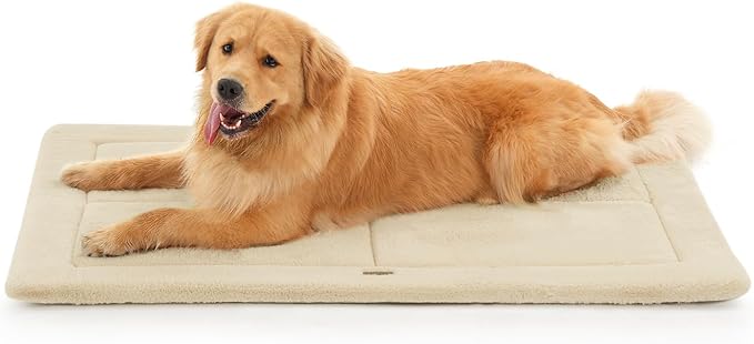 MADE 4 PETS Dog Crate Pad Bed for Large Dogs, Washable &amp; Reversible, Anti-Slip Kennel Mat for Cozy Sleeping, Soft Fluffy Dog Bed for Indoor &amp; Outdoor Use, 41"x29", Beige