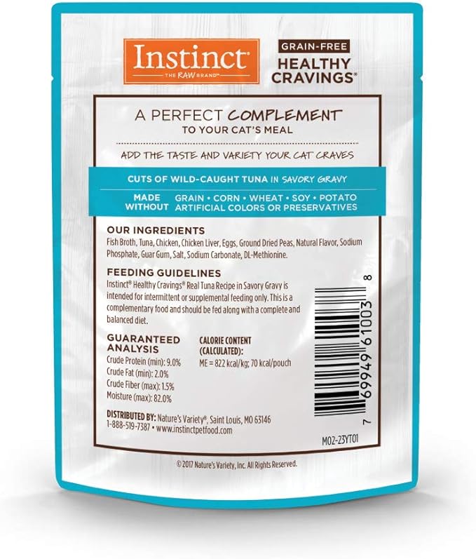 Instinct Healthy Cravings Grain Free Real Tuna Recipe Natural Wet Cat Food Topper by Nature&