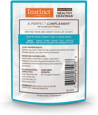 Instinct Healthy Cravings Grain Free Real Tuna Recipe Natural Wet Cat Food Topper by Nature&