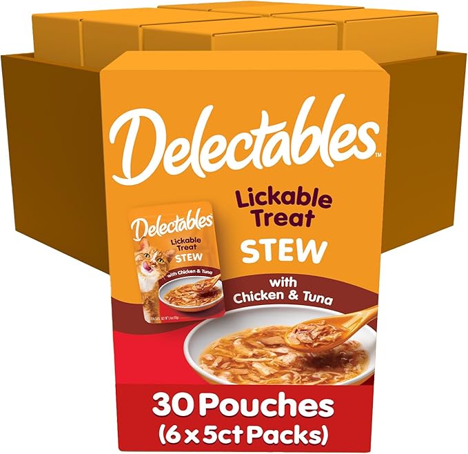 Hartz Delectables Stew Chicken &amp; Tuna Lickable Wet Cat Treats, 30 Count