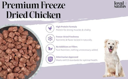Freeze Dried Raw Dog Food - Premium Chicken Flavor with High Protein &amp; Grain Free Dog Food for Small or Large Breeds and Picky Eaters - Versatile as Meal Topper, Pet Snack &amp; Treats, 5 Oz