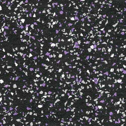 American Floor Mats - Extreme Rubber Gym Tiles - 1 Inch Thick Colorful Rubber Mats - Superior Shock and Sound Absorbing - 35% Purple/Grey/White - 2&
