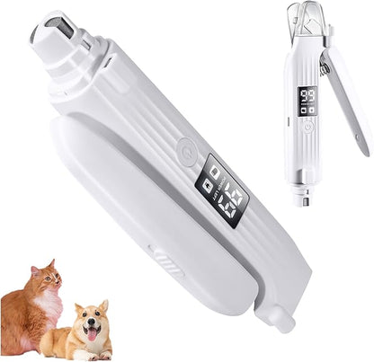 Pet Nail Grinder for Dogs and Cats - 2in1 Dog&amp;Cat Nail Trimmers Super Quiet and Low Vibration Electric Dog Nail Grinder- LED Display Dog Nail Clippers for Large Medium Small Dogs Cats Dog Nail File