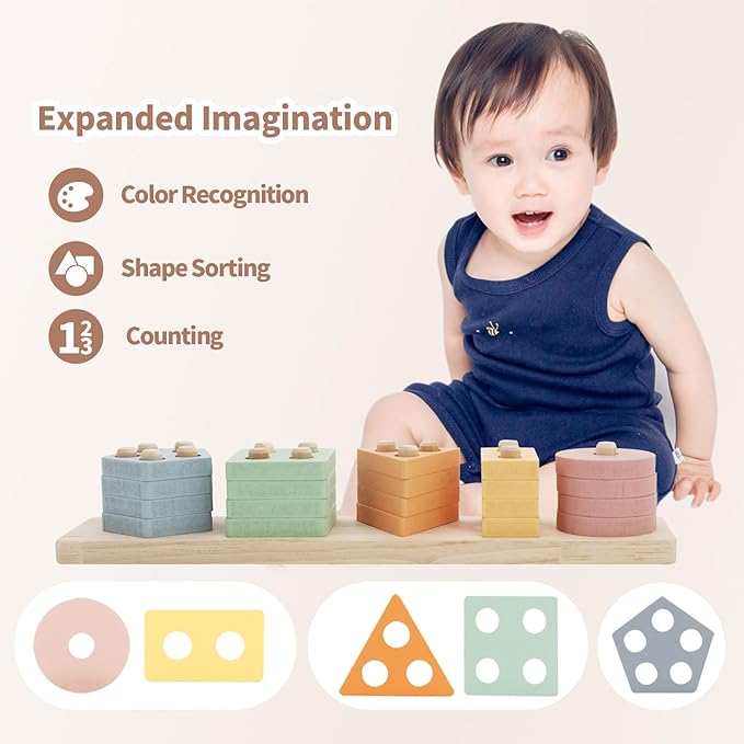 Baby Toys 6 to 18 Months, 8 in 1 Montessori Toy Set, Educational Learning Toy for Toddlers Babies Sensory Toys Newborn Infant Gifts for Boys &amp; Girls