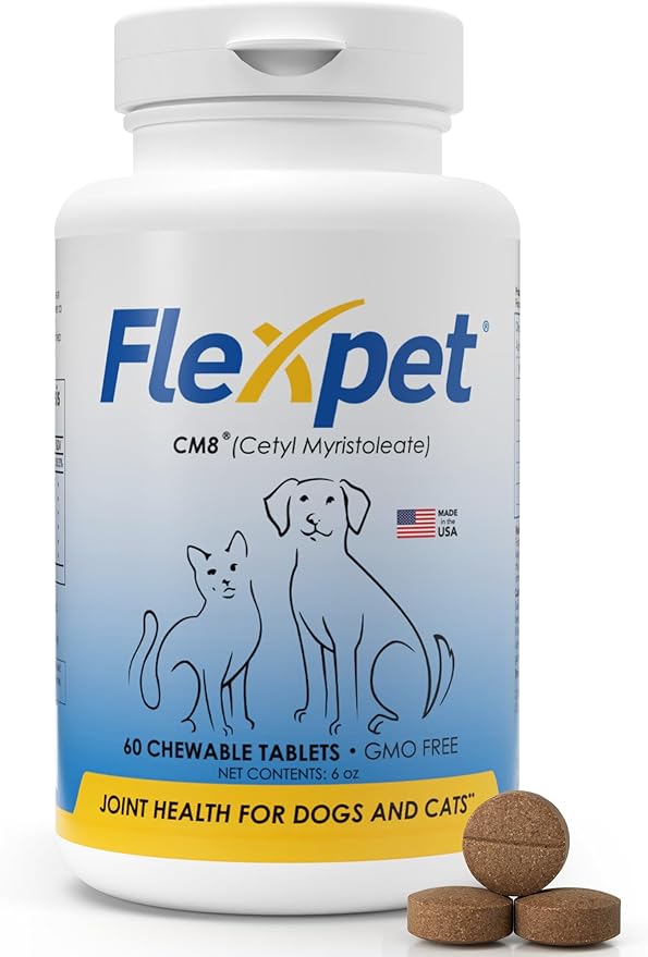 Hip &amp; Joint Supplement for Dogs &amp; Cats with Cetyl Myristoleate, Glucosamine, Collagen, MSM - Advanced Joint Support for Mobility, Senior Pets, Small &amp; Large Breeds - 60 Chews (Pork Liver)