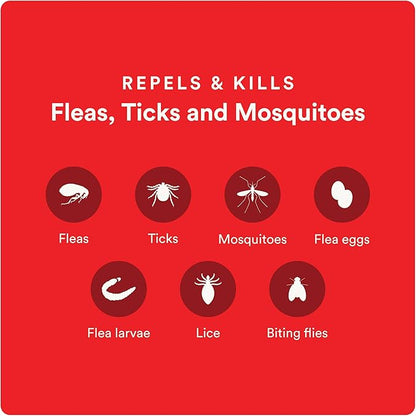 Ultra Flea And Tick Prevention For Dogs - Dog and Puppy Treatment and Control - Mosquito Repellent - XL, Fast Acting Waterproof Topical Drops, 4 Month Supply