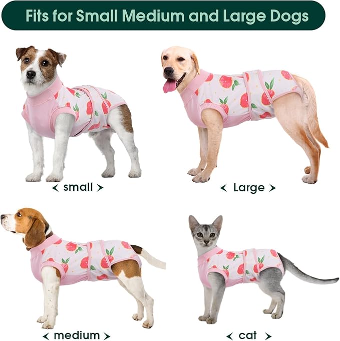 Kuoser Recovery Suit for Dogs Cats After Surgery, Professional Pet Recovery Shirt Dog Abdominal Wounds Bandages, Substitute E-Collar &amp; Cone,Prevent Licking Dog Onesies Pet Surgery Recovery Suit