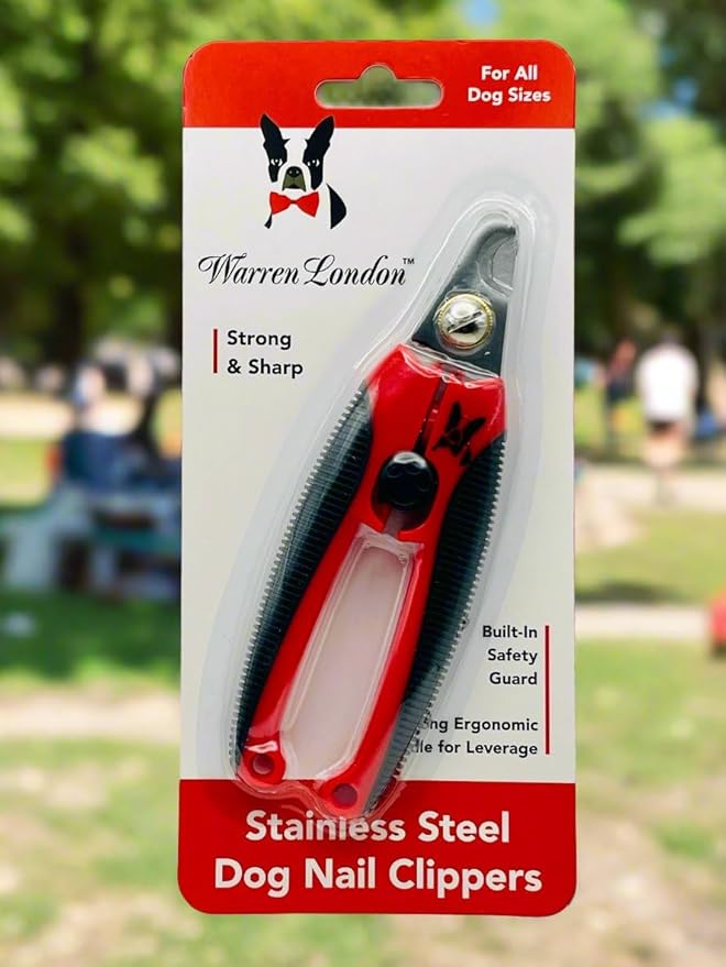 Warren London Dog Nail Clippers – Large Breed Nail Trimmer with Stainless Steel Blade, Safety Guard &amp; Non-Slip Handle | Professional Grooming Tool for All Dog Sizes