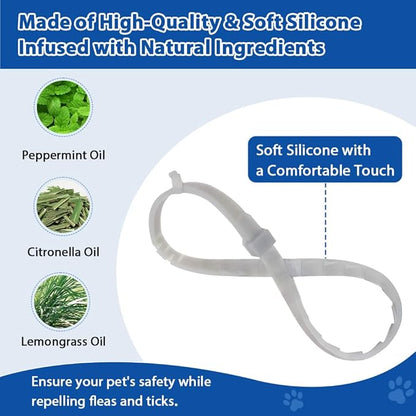 4 Pack Adjustable Flea and Tick Collar for Cats, Natural Plant Oil Formula Cat Flea Collar Provides 32-Month Protection for Flea Tick, Glow-in-The-Dark &amp; Waterproof Cat Flea Treatment for All Cats