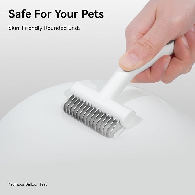 aumuca Undercoat Rake for Cats &amp; Small/Medium Dogs – Deshedding Brush &amp; Dematting Comb for Double-Coated Pets with Long or Short Hair, Matted Fur – Grooming Tool for Kitten, Puppy, Rabbit and Horse