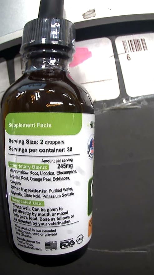 Kennel Cough Herbal Drops for Dogs &amp; Cats - Cough Relief - Throat Soother - Dry and Wet Pet Cough - Made in US - 2 Fl Oz