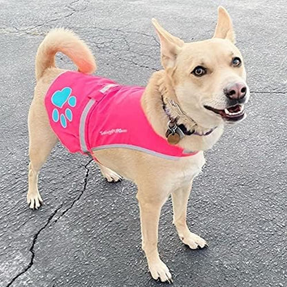Dog Reflective Vest – Hi-Vis Fluorescent Visibility That Helps to Safeguard Your Pet On/Off Leash in Urban &amp; Rural Areas (Pink, Medium)