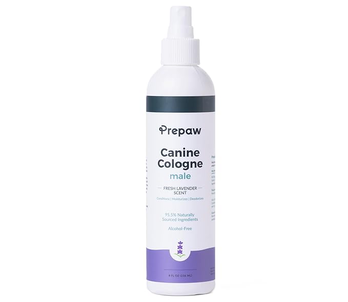 Luxury Male Pet Cologne - Fresh Lavender Scent, 3-in-1 Formula Conditions &amp; Moisturizes, Made with 94% Natural Ingredients, Long Lasting Fragrance, Safe &amp; Easy to Use | 8 fl oz